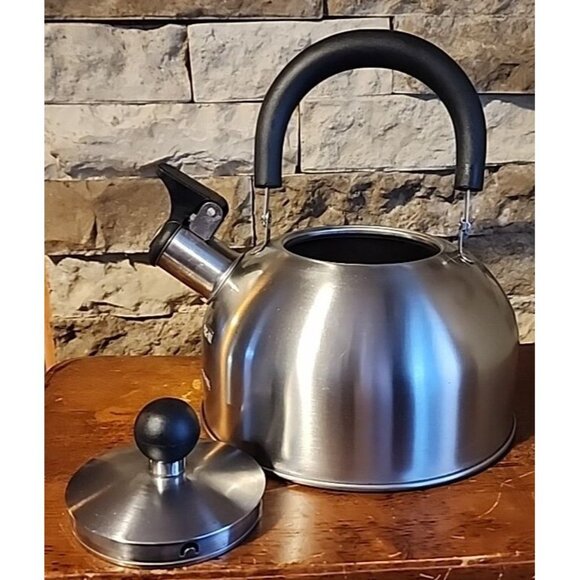 Whistling Tea Kettle Unbranded Stainless Steel Folding Handle and Lid - Picture 3 of 12